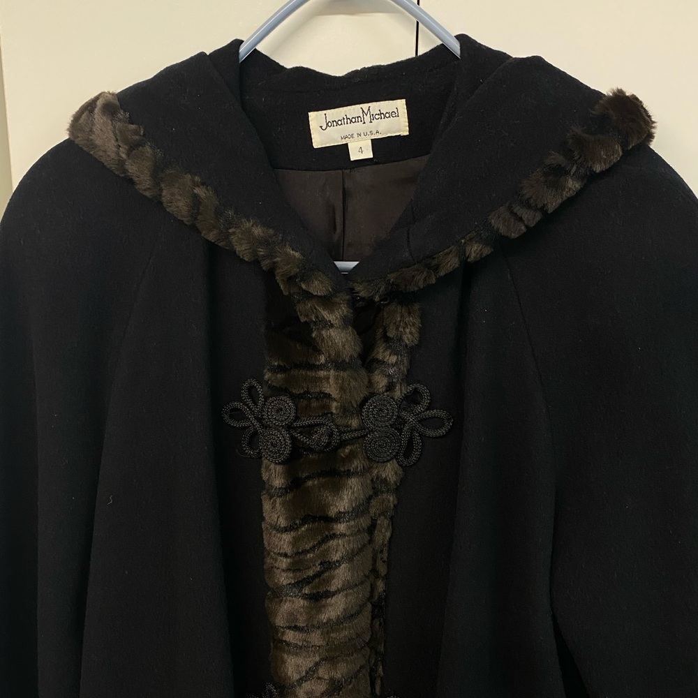 Jonathan Michael wool full length black coat